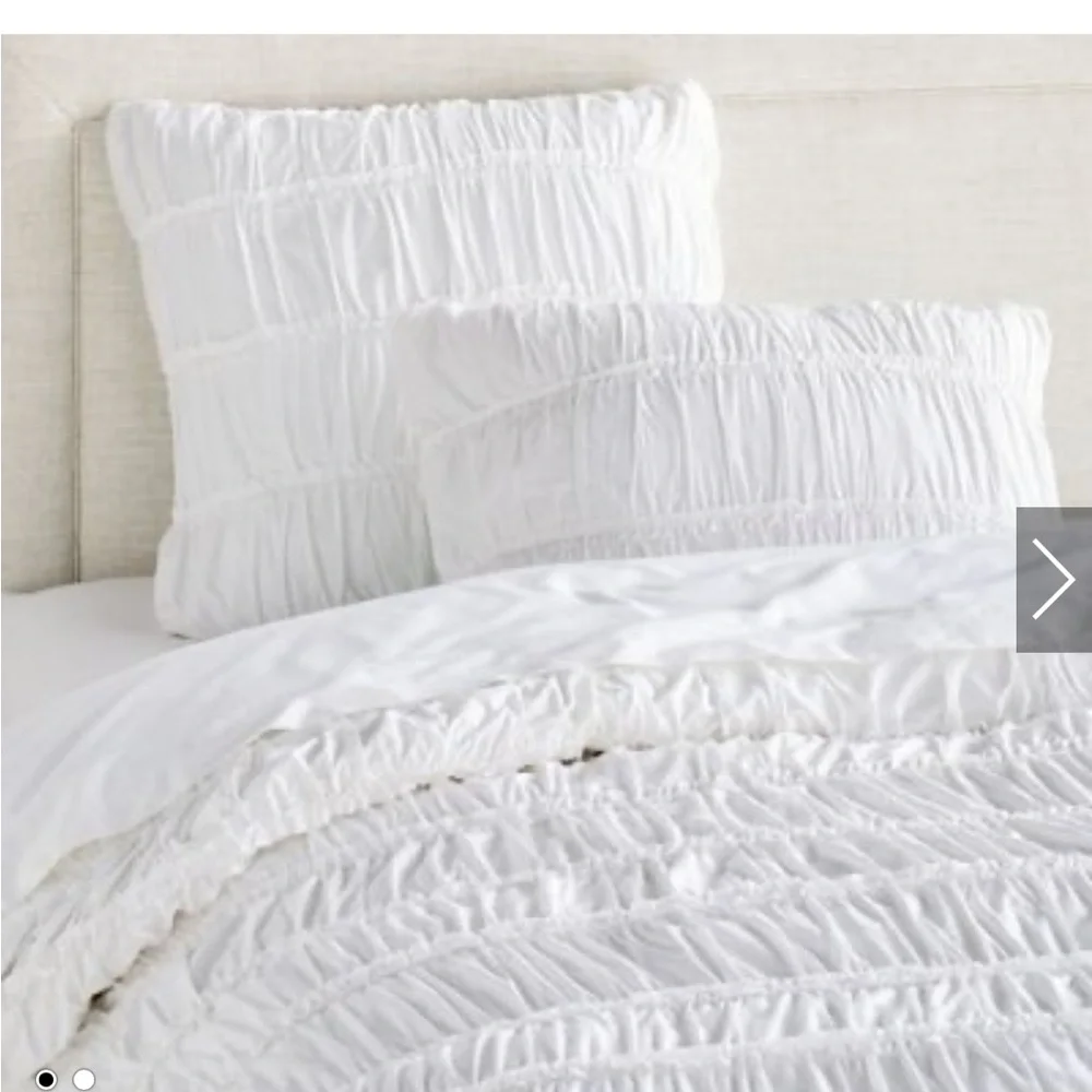 Grandin Road Ruched Solid Color Cinnamon Bedding Collection King Duvet and Shams